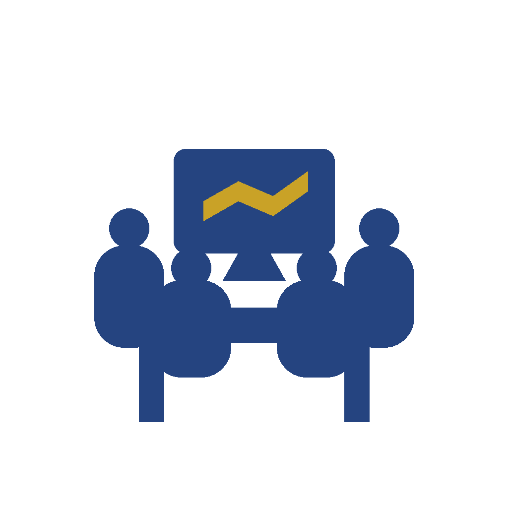 Small team around screen