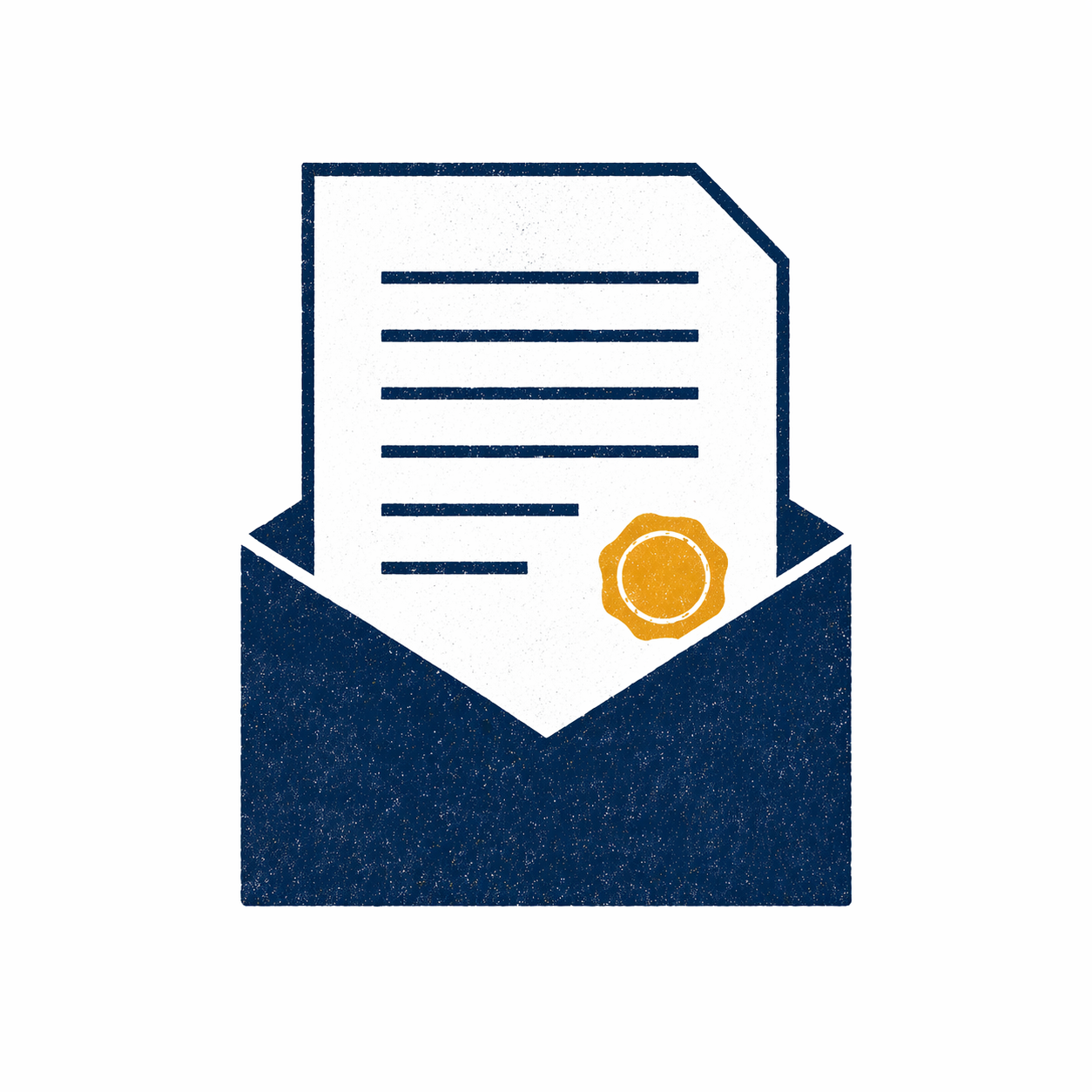 Sealed envelope with gold wax seal